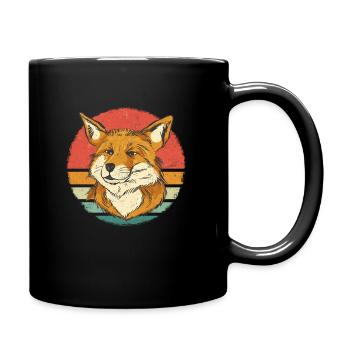 Fuchs Füchse Tier - Tasse einfarbig - Schwarz - Rechts