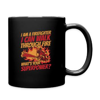 Pompier - Mug uni - noir - Droite