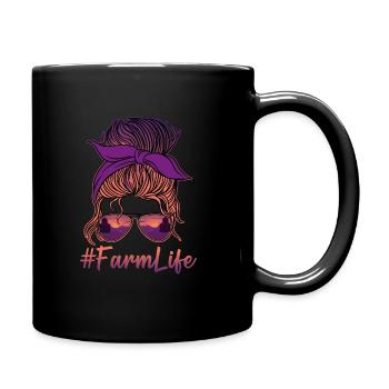 Farmer Life - Tasse einfarbig - Schwarz - Rechts