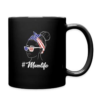 American Mom Life - Tasse einfarbig - Schwarz - Rechts