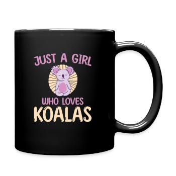 A Girl Who Loves Koala - Tasse einfarbig - Schwarz - Rechts