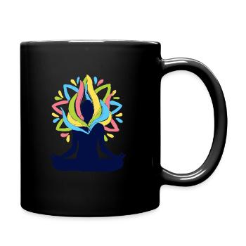 Yoga Zen Meditating - Tasse einfarbig - Schwarz - Rechts