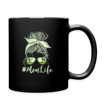 Mom Life Hunting - Tasse einfarbig - Schwarz - Rechts