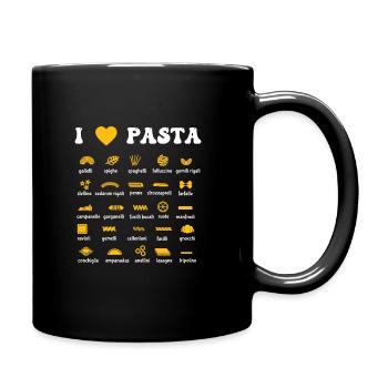 Pasta Sorten Spaghetti Nudeln Italien Geschenk - Tasse einfarbig - Schwarz - Rechts