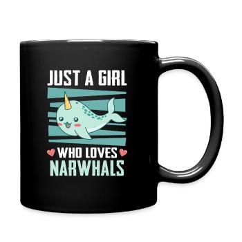 Narwal Wal Ozean Narwale Wale - Tasse einfarbig - Schwarz - Rechts