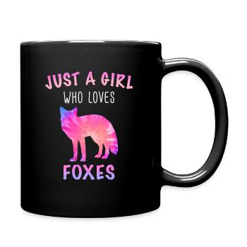 Fuchs Füchse Tier - Tasse einfarbig - Schwarz - Rechts