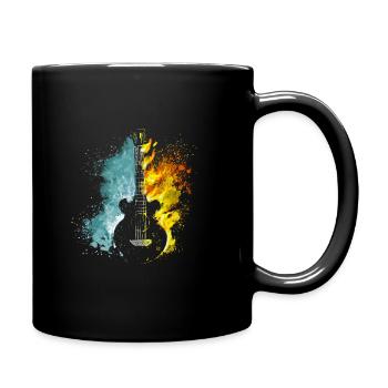 Guitar Guitarist Musician Acoustic Guitar Instruments - Full Colour Mug - black - Right