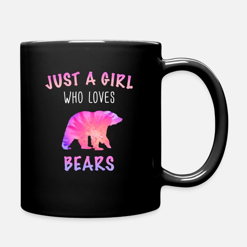 Bär Grizzlybär Braunbär Bären - Tasse einfarbig - Schwarz