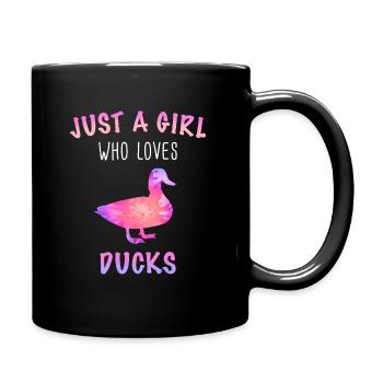 Duck Ducks Bird Animal Quack - Full Colour Mug - black - Right