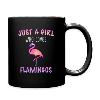 Flamingo Tier Rosa - Tasse einfarbig - Schwarz - Rechts