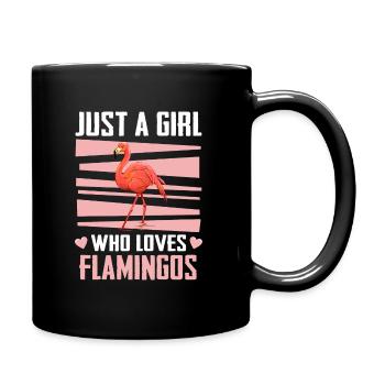 Flamingo Tier Rosa - Tasse einfarbig - Schwarz - Rechts