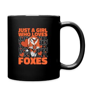 Fuchs Füchse Tier - Tasse einfarbig - Schwarz - Rechts
