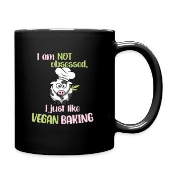 I am not obsessed! I just like Vegan Baking - Tasse einfarbig - Schwarz - Rechts
