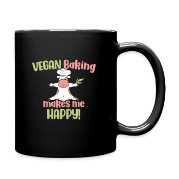 Vegan Baking makes me Happy! - Tasse einfarbig - Schwarz - Rechts