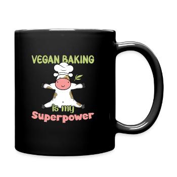 Vegan Baking is my Superpower - Tasse einfarbig - Schwarz - Rechts