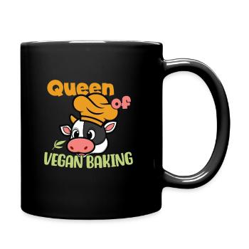 Queen of Vegan Baking - Tasse einfarbig - Schwarz - Rechts