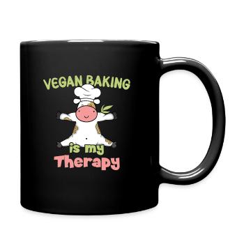 Vegan Baking is my Therapy - Tasse einfarbig - Schwarz - Rechts