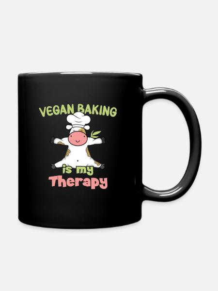 Vegan Baking is my Therapy - Tasse einfarbig - Schwarz