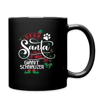 Weihnachten Santa Hunderasse Giant Schnauzer - Tasse einfarbig - Schwarz - Rechts