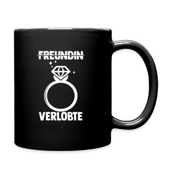 Verlobte Verlobungsring keine Freundin Verlobungs - Tasse einfarbig - Schwarz - Rechts