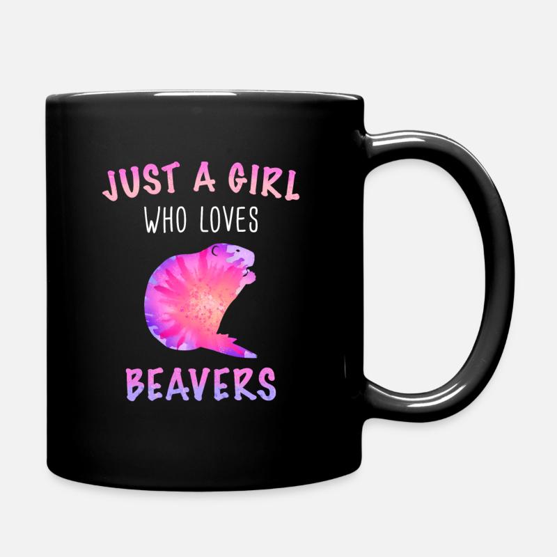Beaver Animal - Full Colour Mug - black