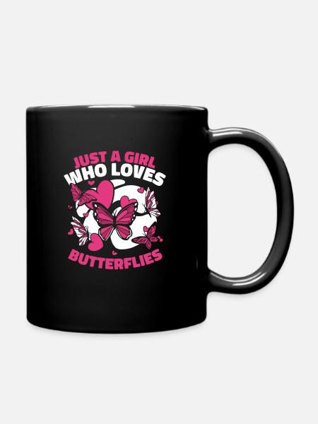 Butterfly Monarch Butterfly Colorful Butterflies - Full Colour Mug - black