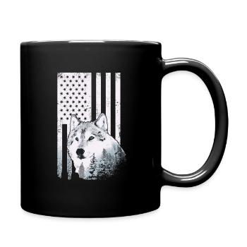 Chien Husky Sibérien - Mug uni - noir - Droite