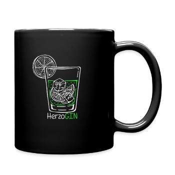 GIN HerzoGIN - Geschenk für Gin Liebhaberin Damen - Tasse einfarbig - Schwarz - Rechts