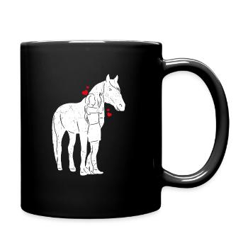 Reiterin Pferd Reiten Reiterin Geschenk Pferdelieb - Tasse einfarbig - Schwarz - Rechts