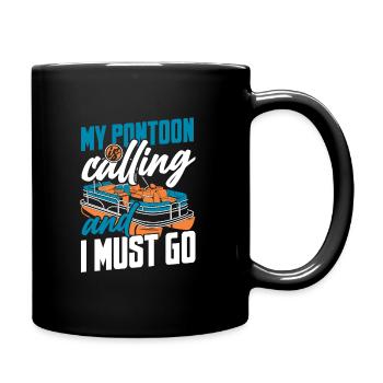 Pontonboot Kapitän Ponton Boote - Tasse einfarbig - Schwarz - Rechts