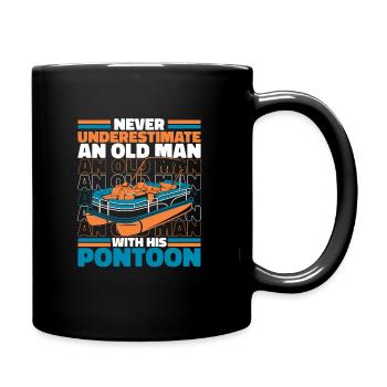 Pontonboot Kapitän Ponton Boote - Tasse einfarbig - Schwarz - Rechts