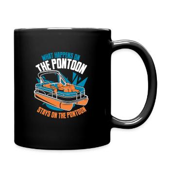 Pontonboot Kapitän Ponton Boote - Tasse einfarbig - Schwarz - Rechts