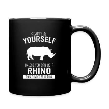 Nashorn Rhinozeros - Tasse einfarbig - Schwarz - Rechts