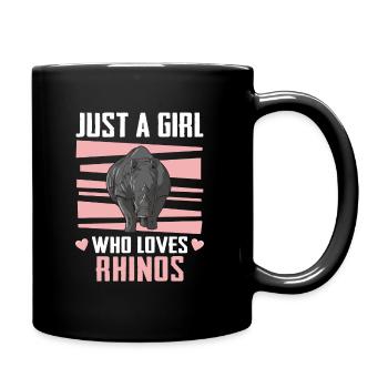 Nashorn Rhinozeros - Tasse einfarbig - Schwarz - Rechts
