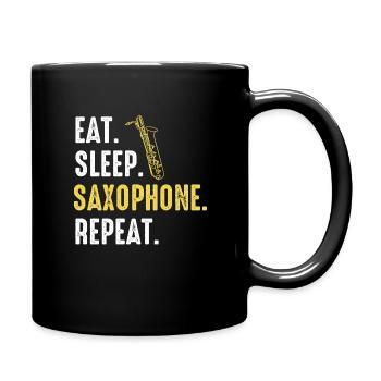 Saxophon Saxofon - Tasse einfarbig - Schwarz - Rechts