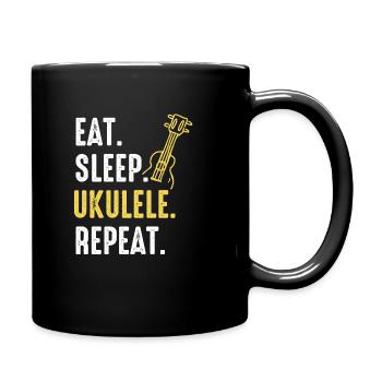 Ukulele Instrument - Tasse einfarbig - Schwarz - Rechts