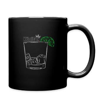 KöniGIN - Geschenk für Gin Liebhaberin Damen Gin - Tasse einfarbig - Schwarz - Rechts