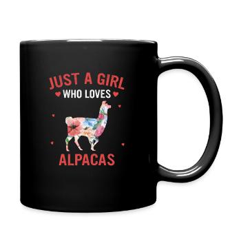 Alpaka Llama - Tasse einfarbig - Schwarz - Rechts
