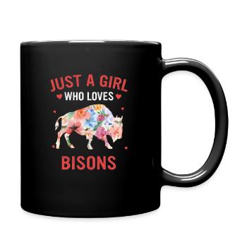 Bison Buffalo Bull Buffalo Bison - Full Colour Mug - black - Right