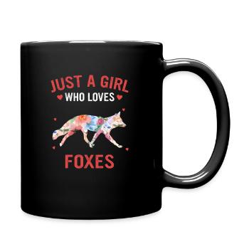 Fuchs Füchse Tier - Tasse einfarbig - Schwarz - Rechts