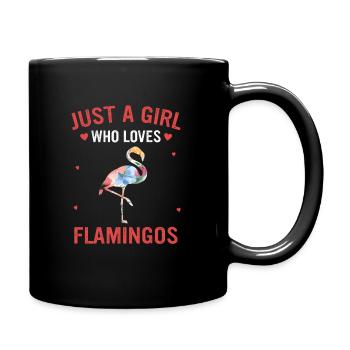 Flamant rose animal - Mug uni - noir - Droite