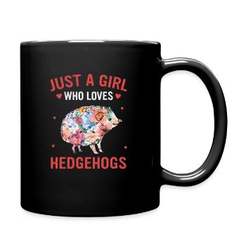 Igel Stachelig Tier Igel - Tasse einfarbig - Schwarz - Rechts