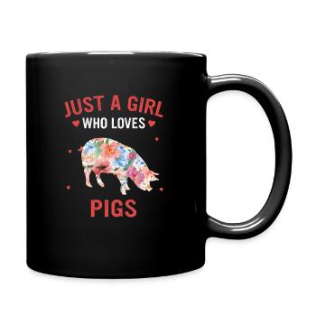 Pig Animal - Full Colour Mug - black - Right