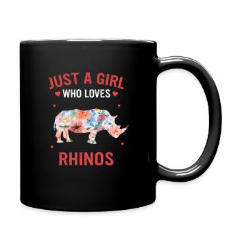 Nashorn Rhinozeros - Tasse einfarbig - Schwarz - Rechts