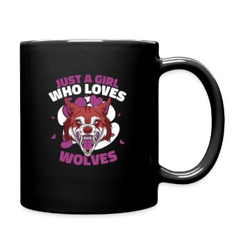 Wolf Wölfe Tier Jaulen - Tasse einfarbig - Schwarz - Rechts