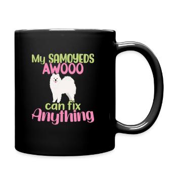My Samoyeds AWOOO can fix Anything - Full Colour Mug - black - Right