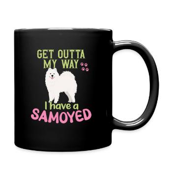 Sortez de mon chemin! J’ai un Samoyède - Mug uni - noir - Droite