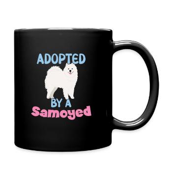 Adopted by a Samoyed - Full Colour Mug - black - Right