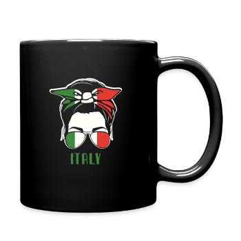Italia Italy Italian gift Italian woman - Full Colour Mug - black - Right