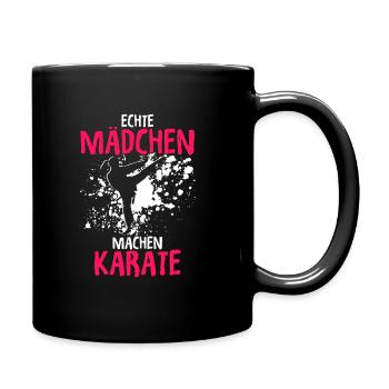 Echte Mädchen Machen Karate Kampfsport Karate Spru - Tasse einfarbig - Schwarz - Rechts